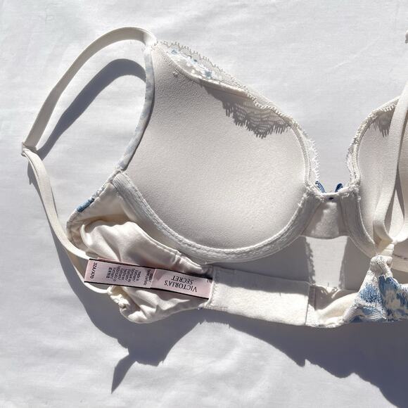 Victoria’s Secret Body By Victoria Perfect Shape Push Up Bra 32A Blue Lace - Picture 3 of 4